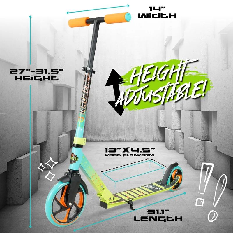 Kruzer 150 Folding Scooter - Teal Lime