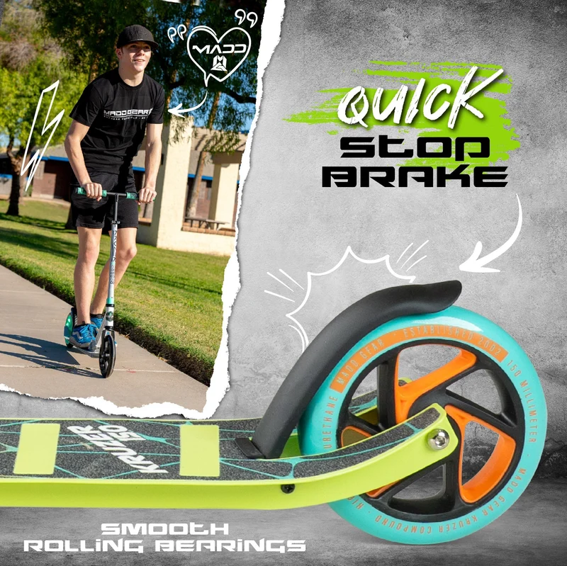 Kruzer 150 Folding Scooter - Teal Lime