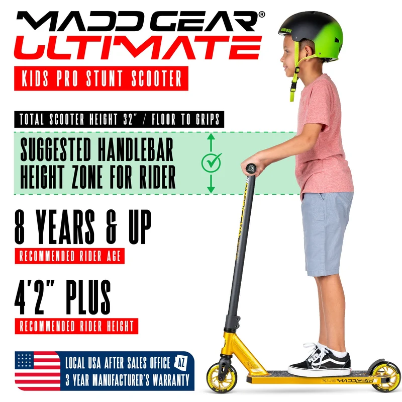 Madd Gear Carve Elite Stunt Scooter - Schwarz-Gold