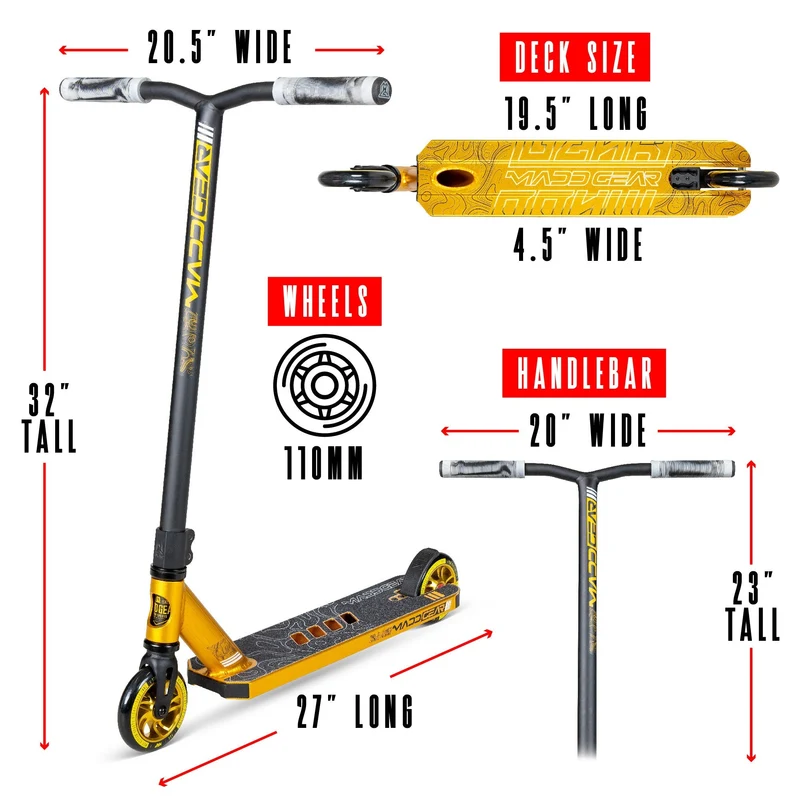 Madd Gear Carve Elite Stunt Scooter - Schwarz-Gold
