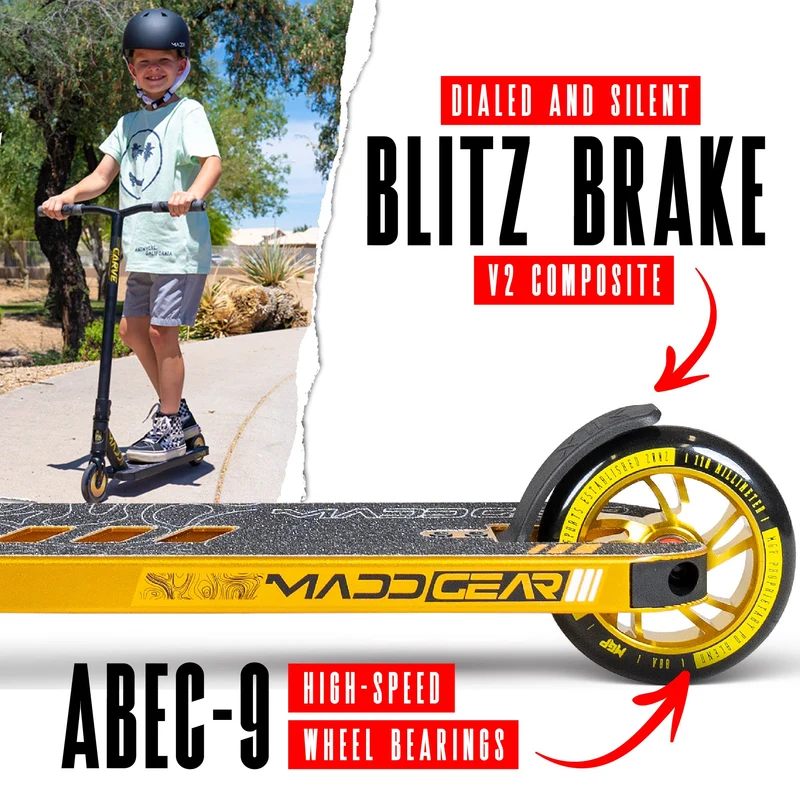 Madd Gear Carve Elite Stunt Scooter - Schwarz-Gold