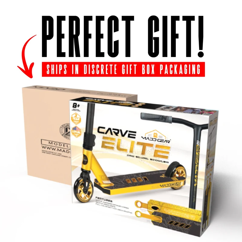 Madd Gear Carve Elite Stunt Scooter - Schwarz-Gold