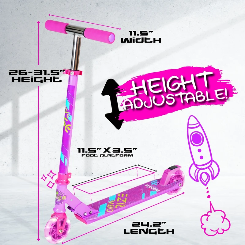 Rize 100 Light-Up Scooter - Pink Purple