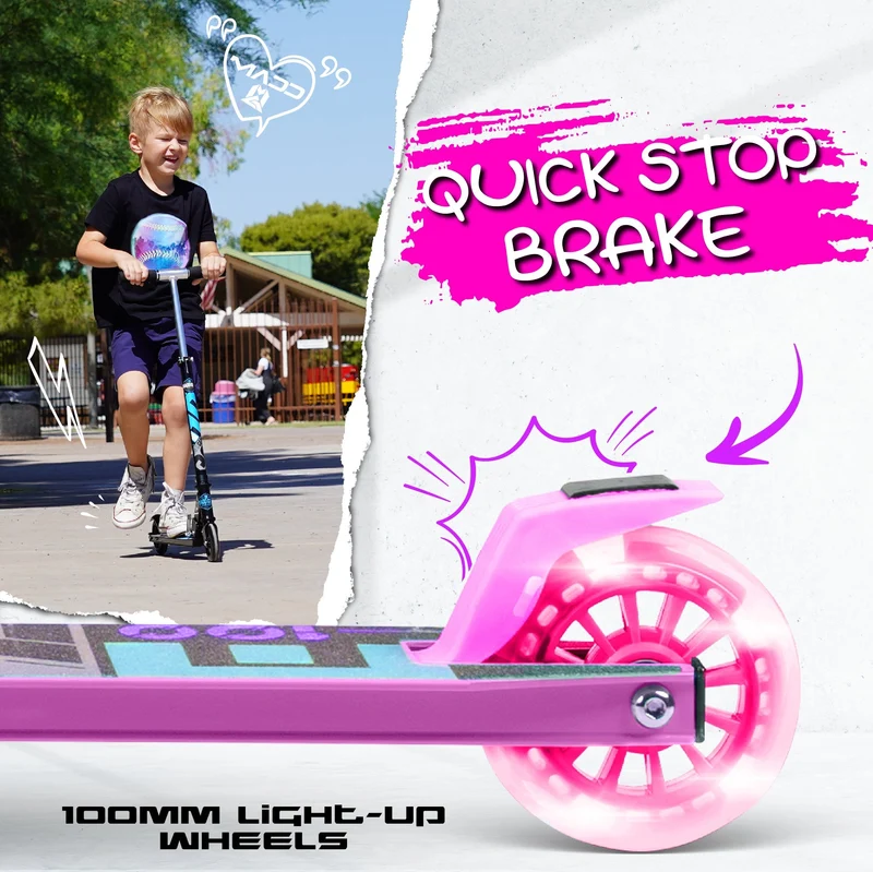 Rize 100 Light-Up Scooter - Pink Purple