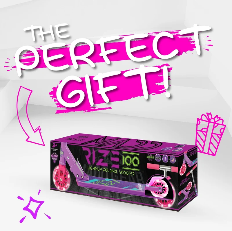 Rize 100 Light-Up Scooter - Pink Purple