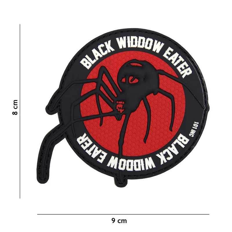 3D pvc patch Black widdow eater rood #16030