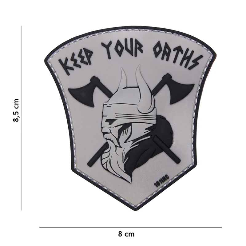 3D pvc patch Keep your oaths grijs #19005
