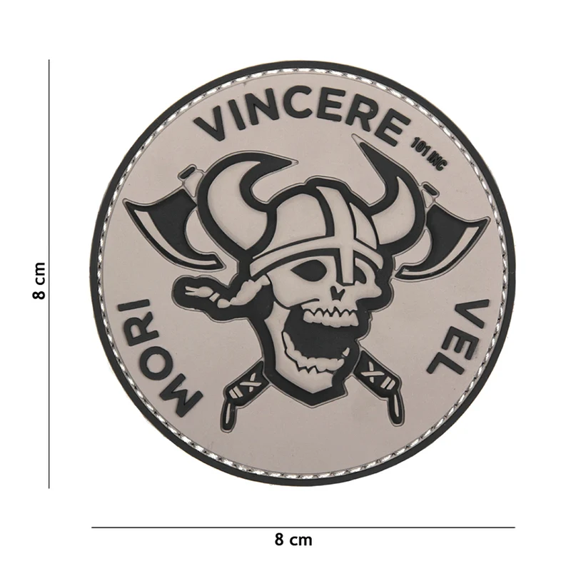 3D pvc patch Mori Vincere Vel grijs #19001