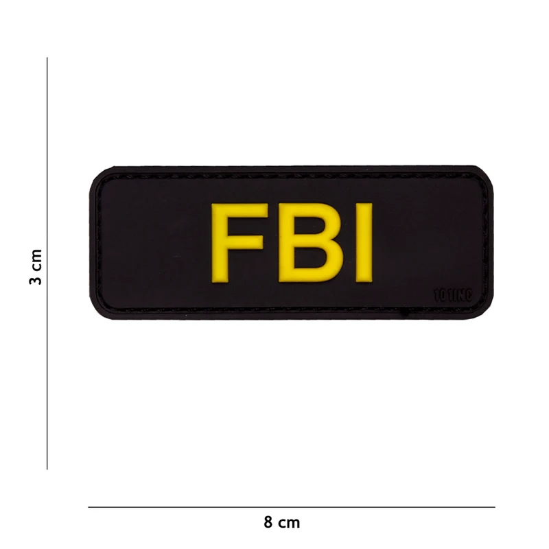 3D pvc patch FBI zwart #17043