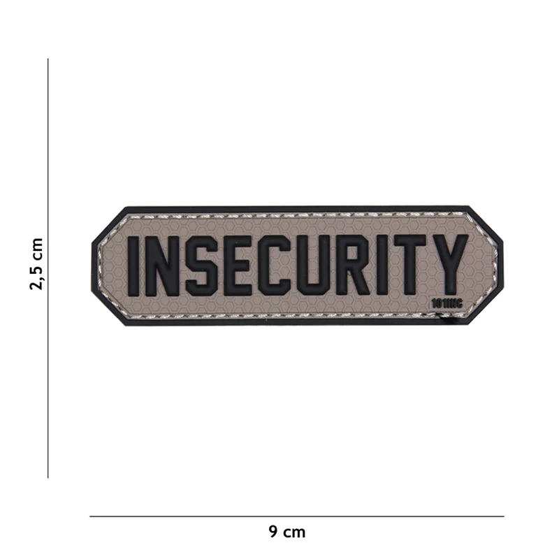 3D pvc patch Insecurity grijs #18003