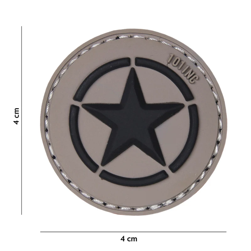 3D pvc patch Allied star grijs #18047