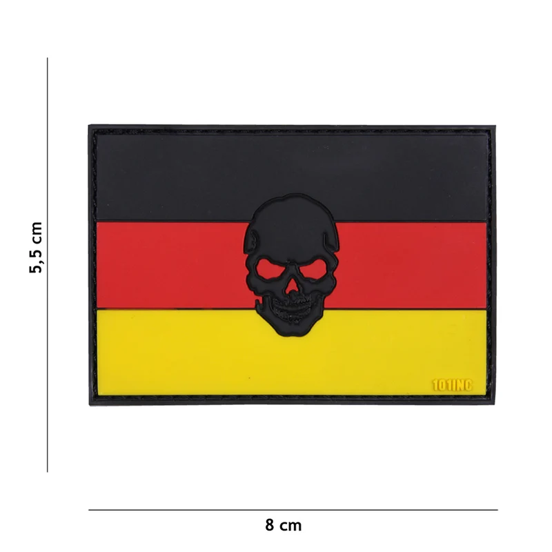 3D pvc patch vlag Duitsland + skull #17009