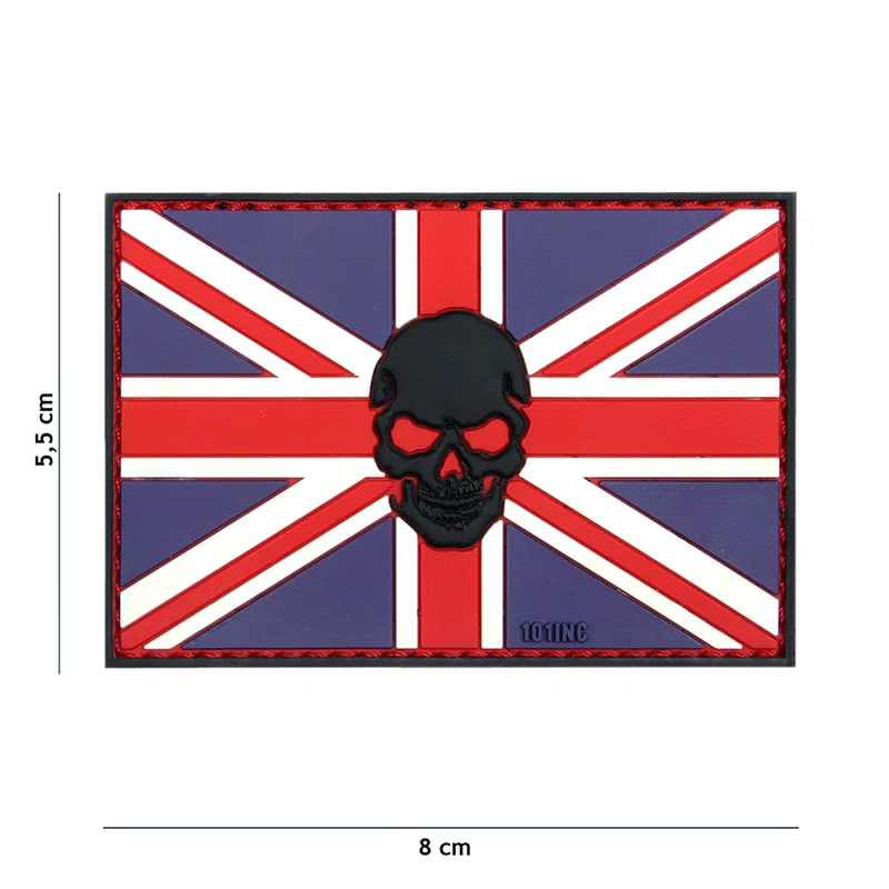 3D pvc patch vlag United Kingdom + skull #17027