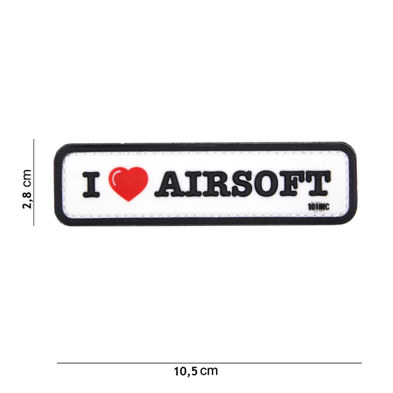 3D pvc patch I love Airsoft wit #16070