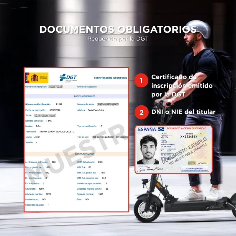 License plate for electric scooter approved by the DGT in Spain (VMP) | Anti-theft sticker 2026