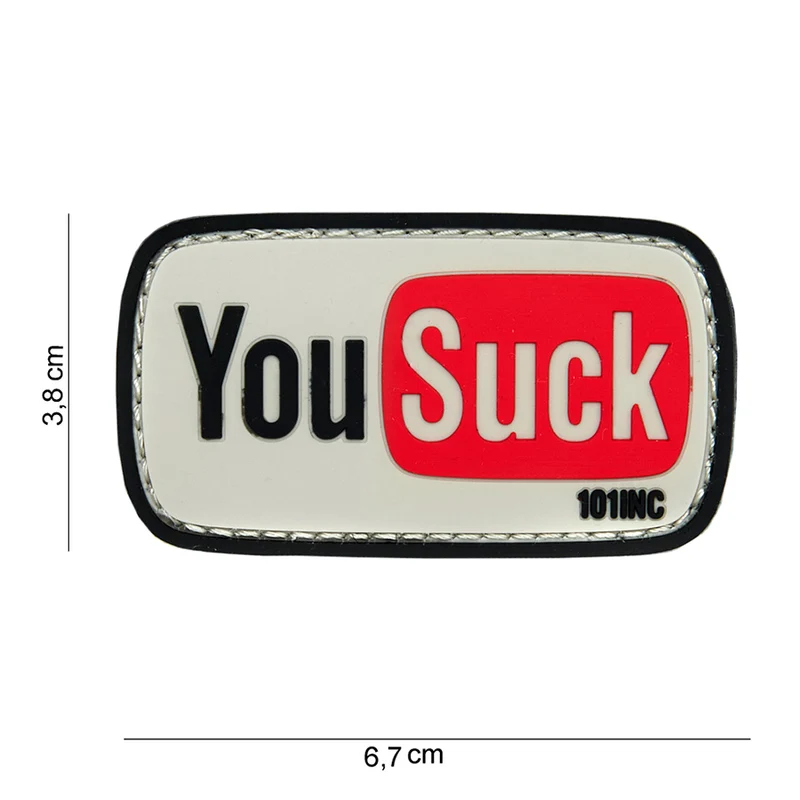 3D pvc patch You Suck wit/zwart #14067