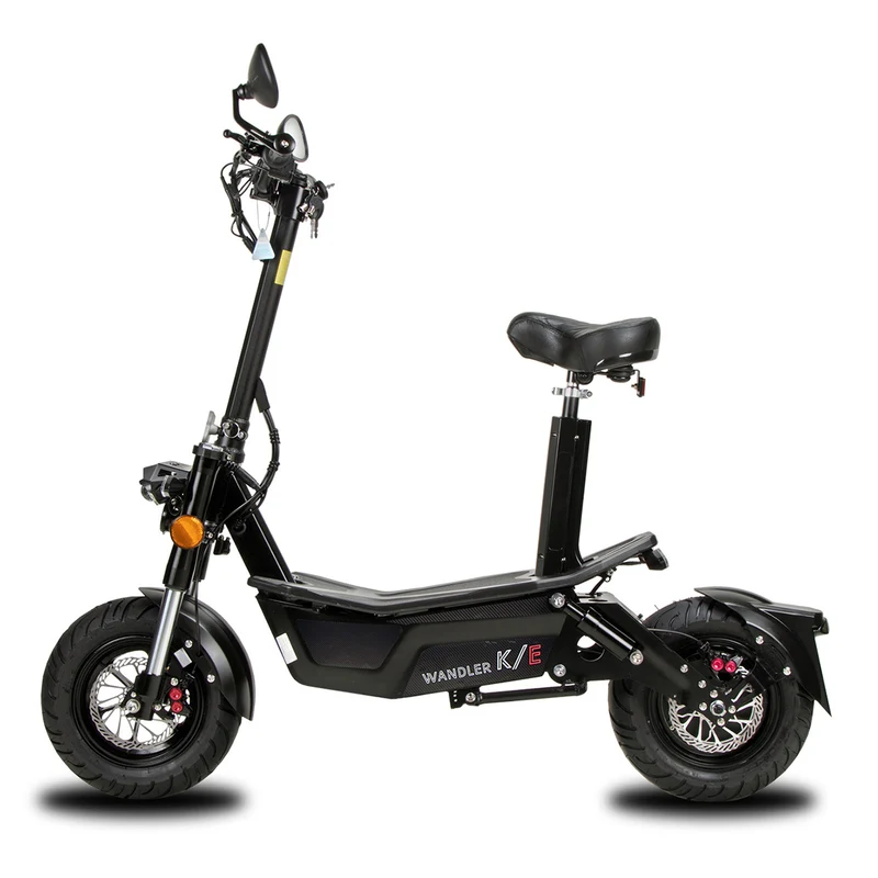 WANDLER K/E Schwarz – Elektroroller 45 km/h mit Sitz für Alltag & Pendeln