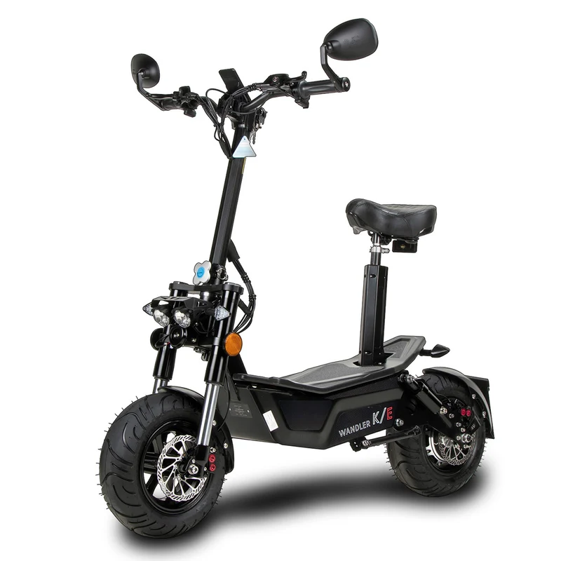 WANDLER K/E Schwarz – Elektroroller 45 km/h mit Sitz für Alltag & Pendeln
