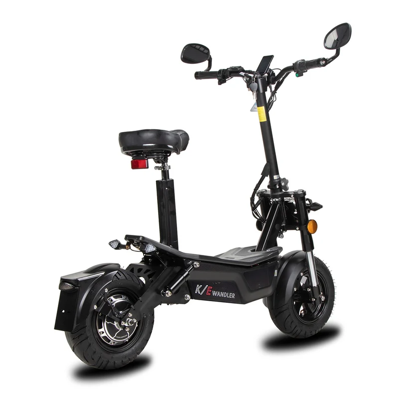 WANDLER K/E Schwarz – Elektroroller 45 km/h mit Sitz für Alltag & Pendeln
