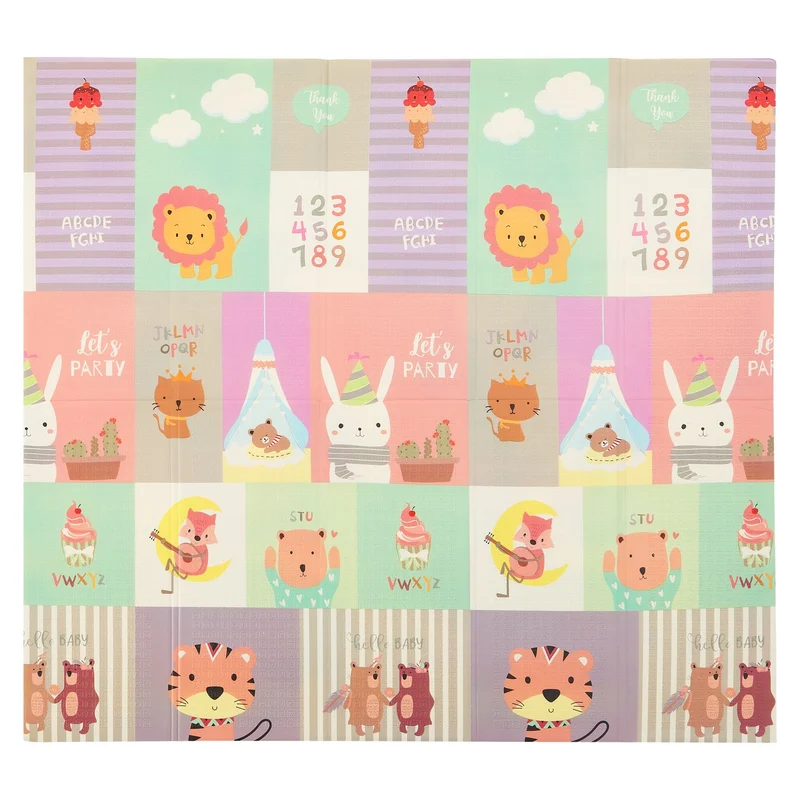 Spielmatte 180 x 200 cm mit diversen Tiermotiven
