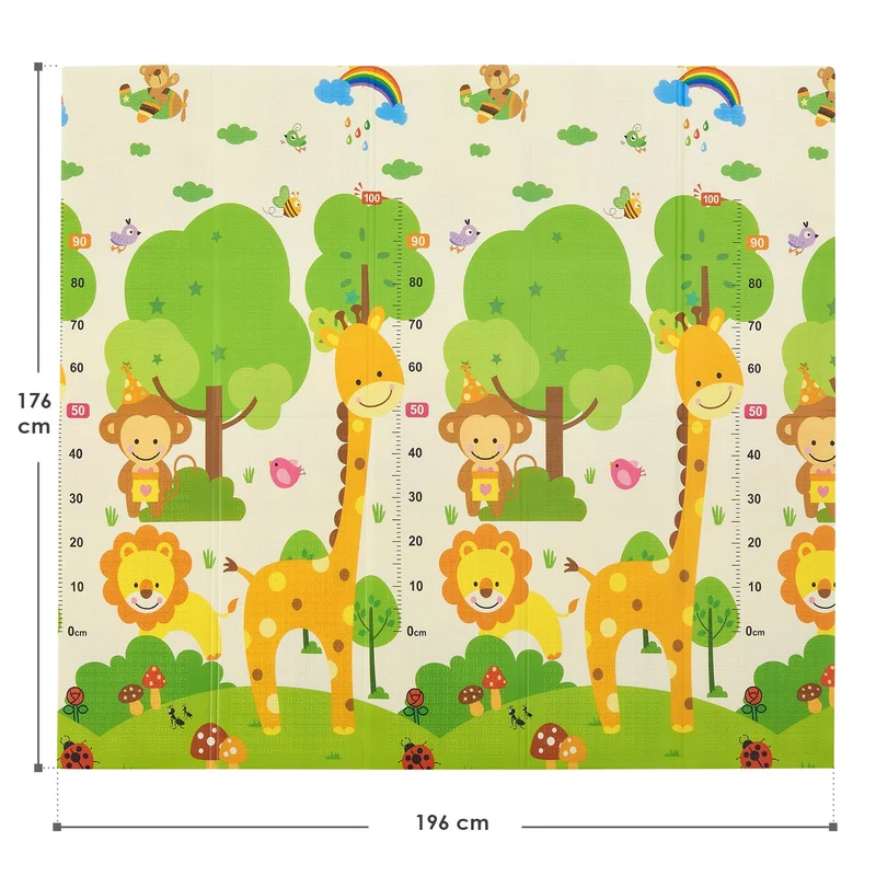 Spielmatte 180 x 200 cm mit diversen Tiermotiven