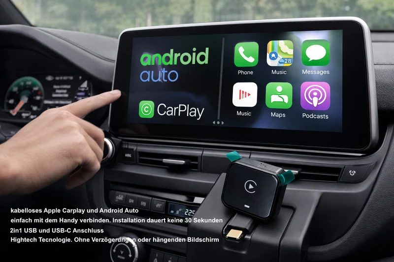 AI+ Wireless Apple & Android CarPlay Adapter Verwandle dein CarPlay in 10 Sekunden kabellos