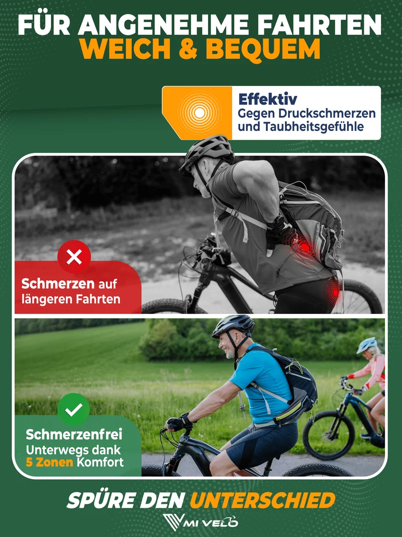 Mivelo Fahrradsattel Comfort Pro MTB memory foam