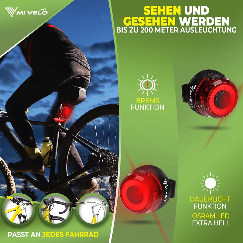 Mivelo Fahrradlampen Set SPARK PRO USB