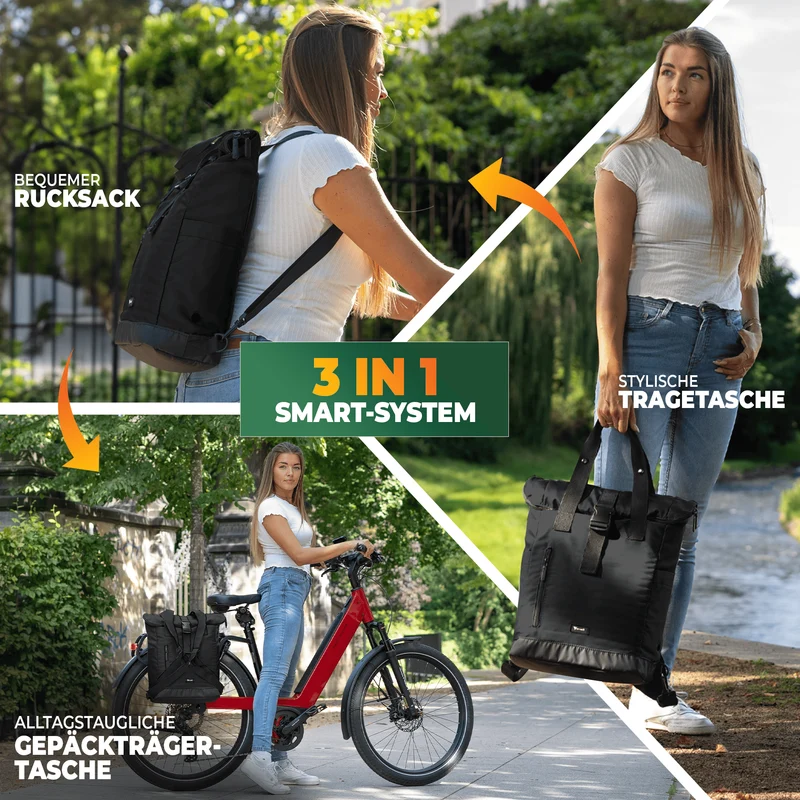 Mivelo Fahrradrucksack "Maya" mit klappbarem Rückenteil